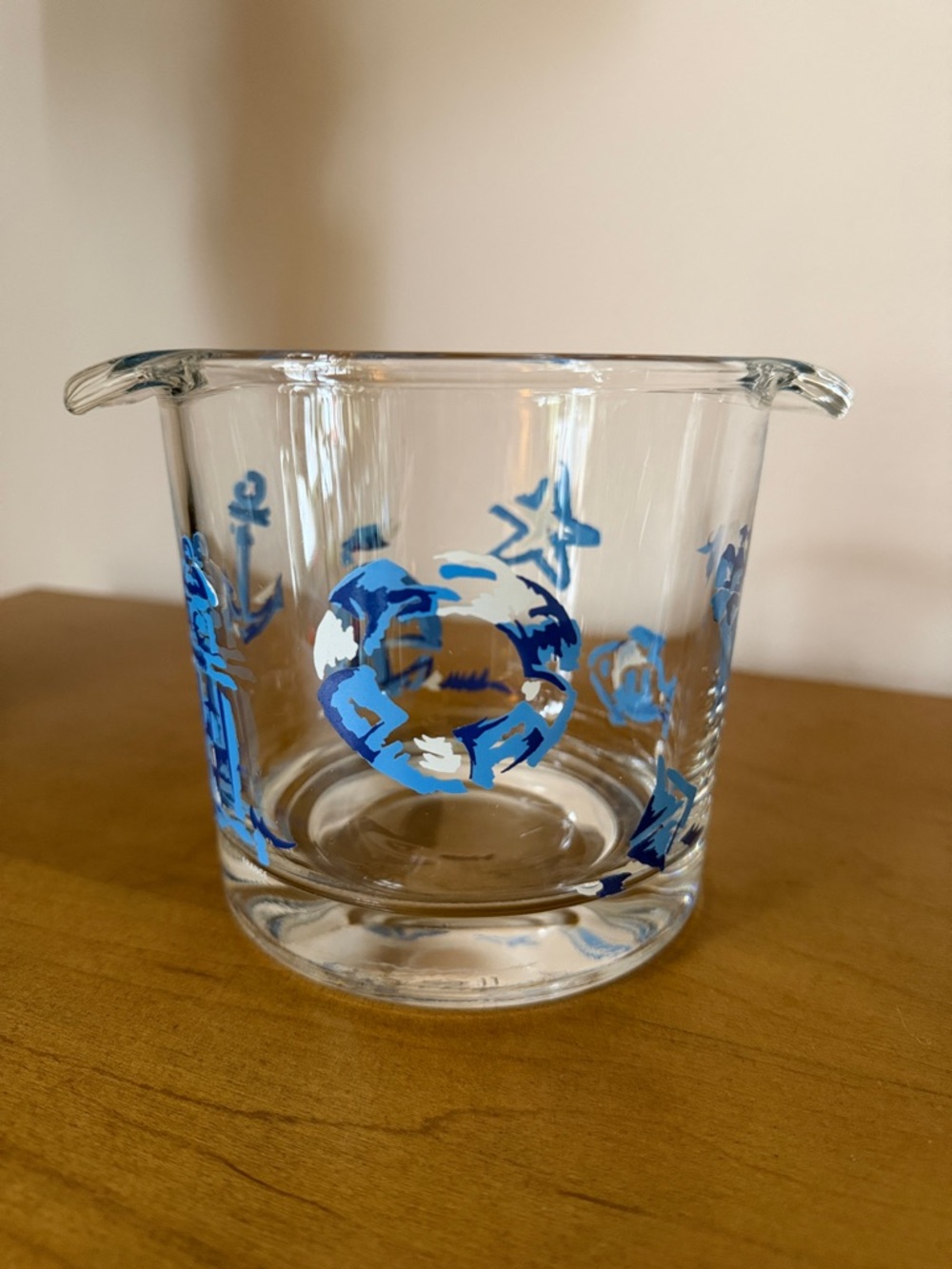 Vintage  Luminarc Nautical Glass Ice Bucket.
